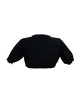 Black dirndl blouse with puff sleeves and lace neckline