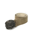 Light brown Bavarian belt with antler buckle traditional Trachten design
