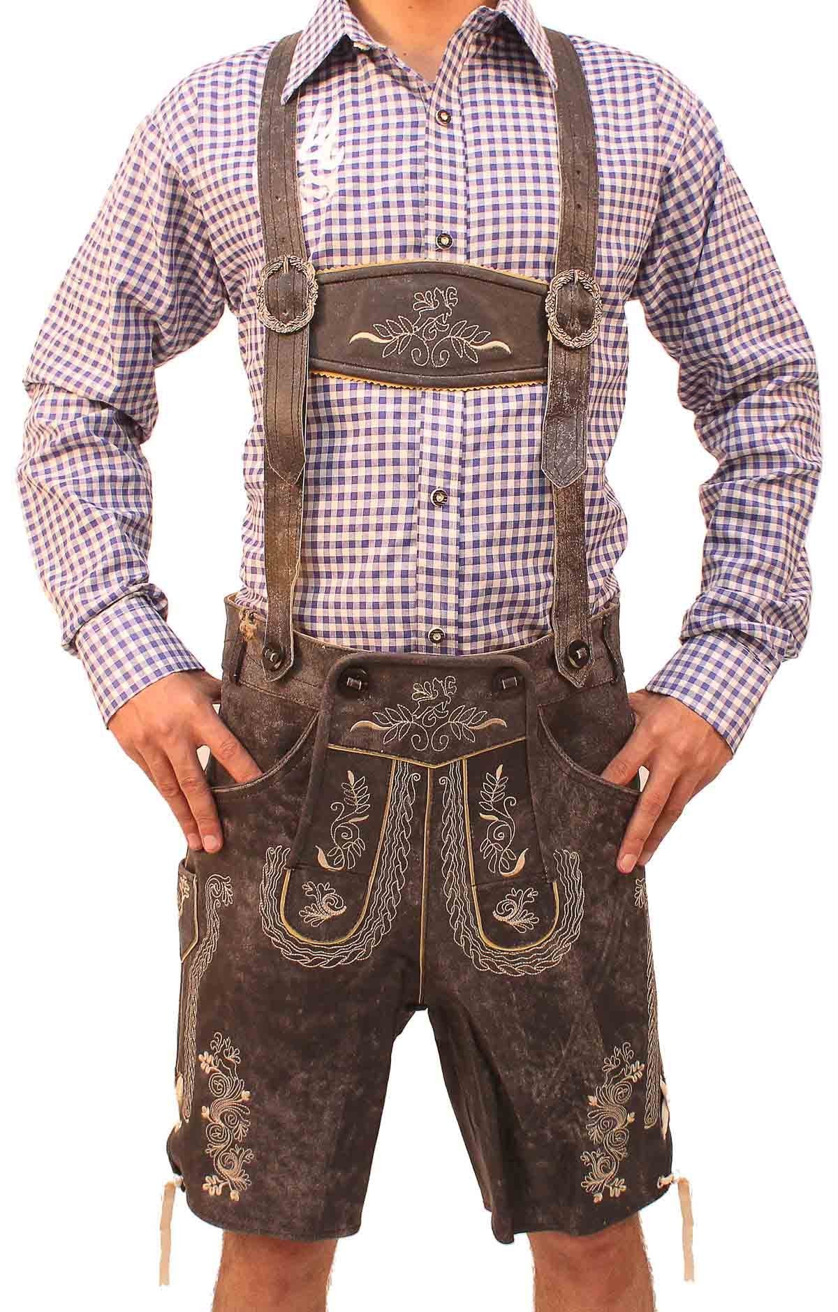 Short Lederhosen in Charcoal Black