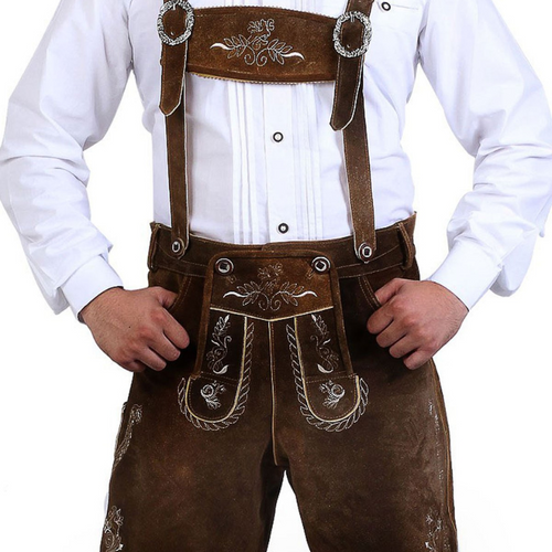 Comfortable Short Lederhosen Mocca Brown