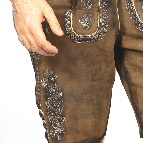 Dark Brown Lederhosen With Multiple Pockets