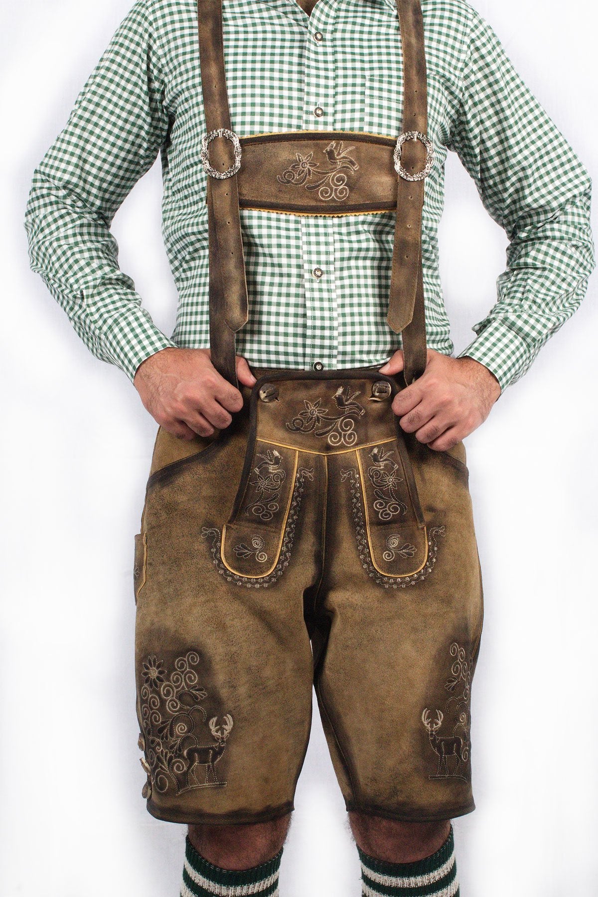 German Short Lederhosen in Light Brown Shade