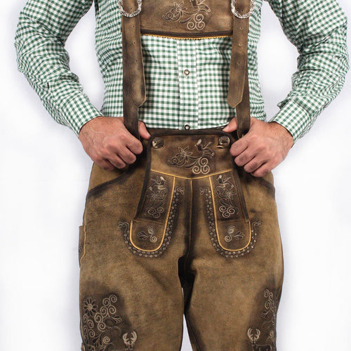 German Short Lederhosen in Light Brown Shade