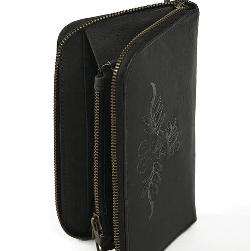 Lederhosen Luxe Black Embroidered Clutch