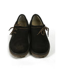 Black suede Haferl shoes traditional Bavarian Trachten lace-up footwear
