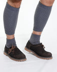 grey traditional Trachten socks and calf warmers textured pattern set