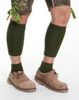 Traditional olive Trachten Loferl set textured calf warmers ankle socks
