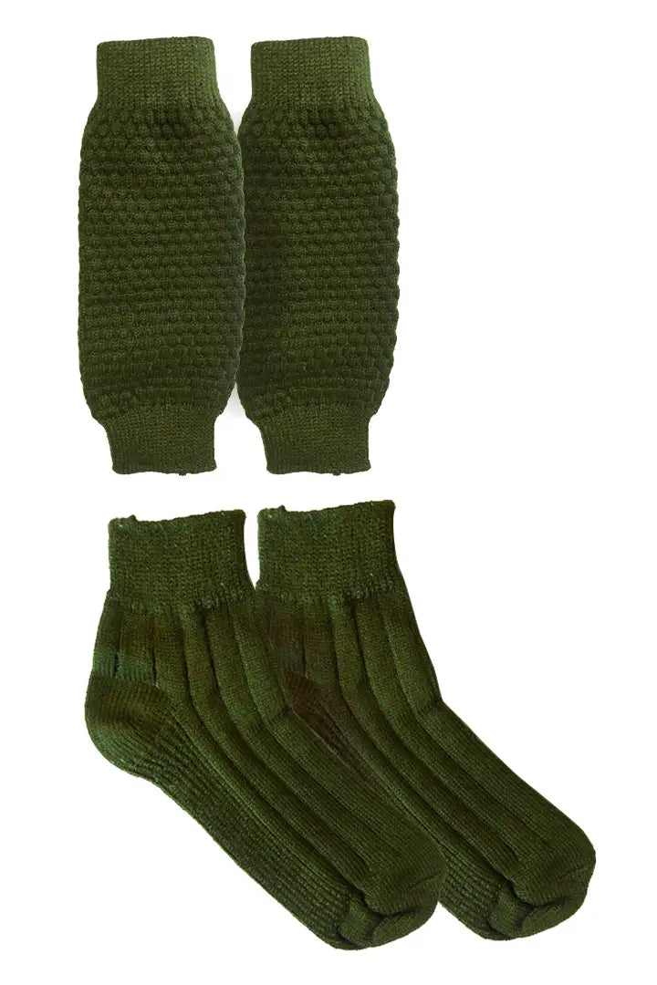 Folklore Socks in Parrot Green Shade with Bavarian Charm