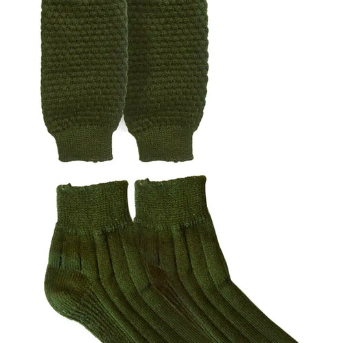 Folklore Socks in Parrot Green Shade with Bavarian Charm
