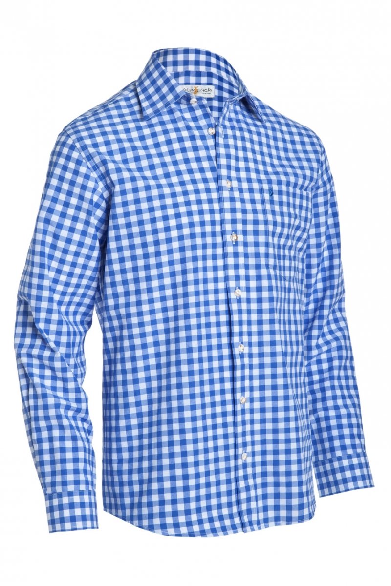 Checkered Shirt for Classy Men in Cobalt Blue Color