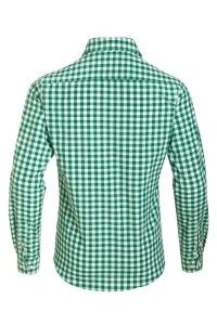 German Leather Shirt Checkered Pattern Shaded Green