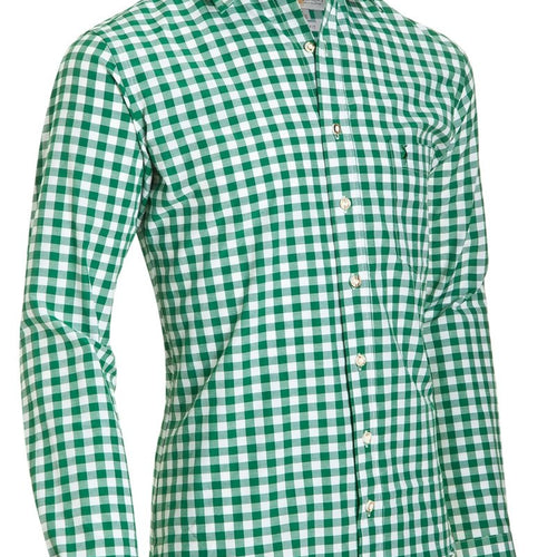 German Leather Shirt Checkered Pattern Shaded Green