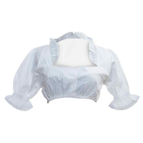 Plunging Cotton Dirndl Blouse